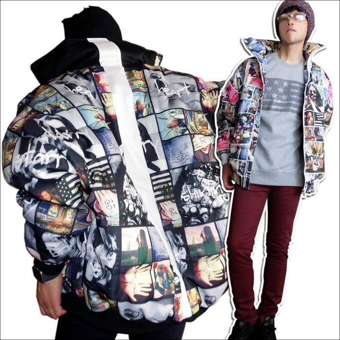 RE730 ビッグブルゾン ドルマンスリーブ コラージュ プリント フォト総