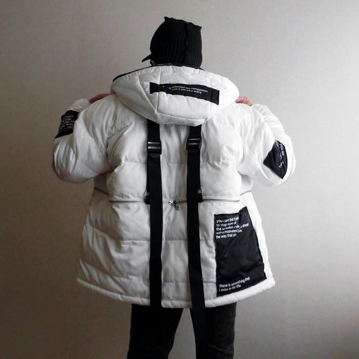 ビッグシルエット ブルゾン メンズ フード 取り外し ギミック 中綿