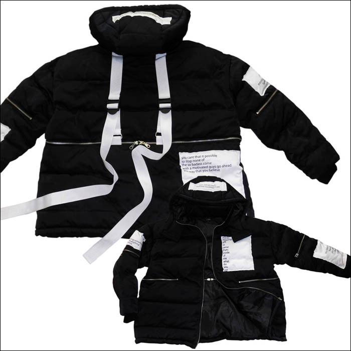 ビッグシルエット ブルゾン メンズ フード 取り外し ギミック 中綿