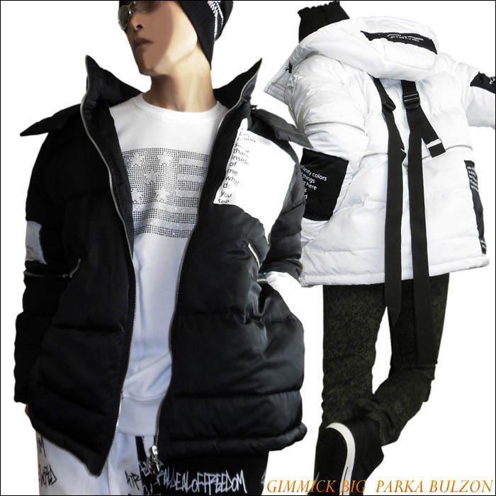 ビッグシルエット ブルゾン メンズ フード 取り外し ギミック 中綿