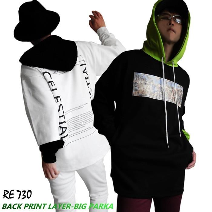 RE730 ビッグシルエット BIG レイヤード ビッグパーカー バック  