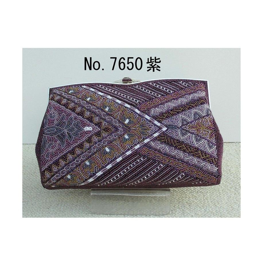 アンティク色ビーズ口金付きバッグ