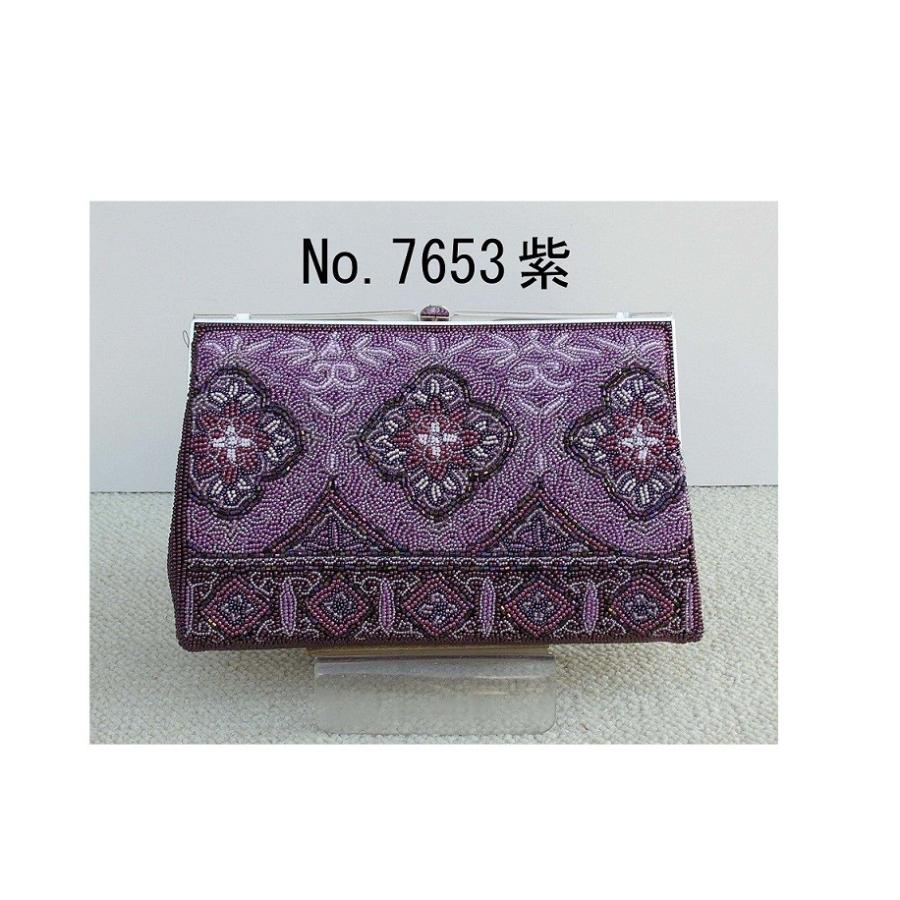 ）アンティク色ビーズ口金付きバッグ希少(在庫品限り）