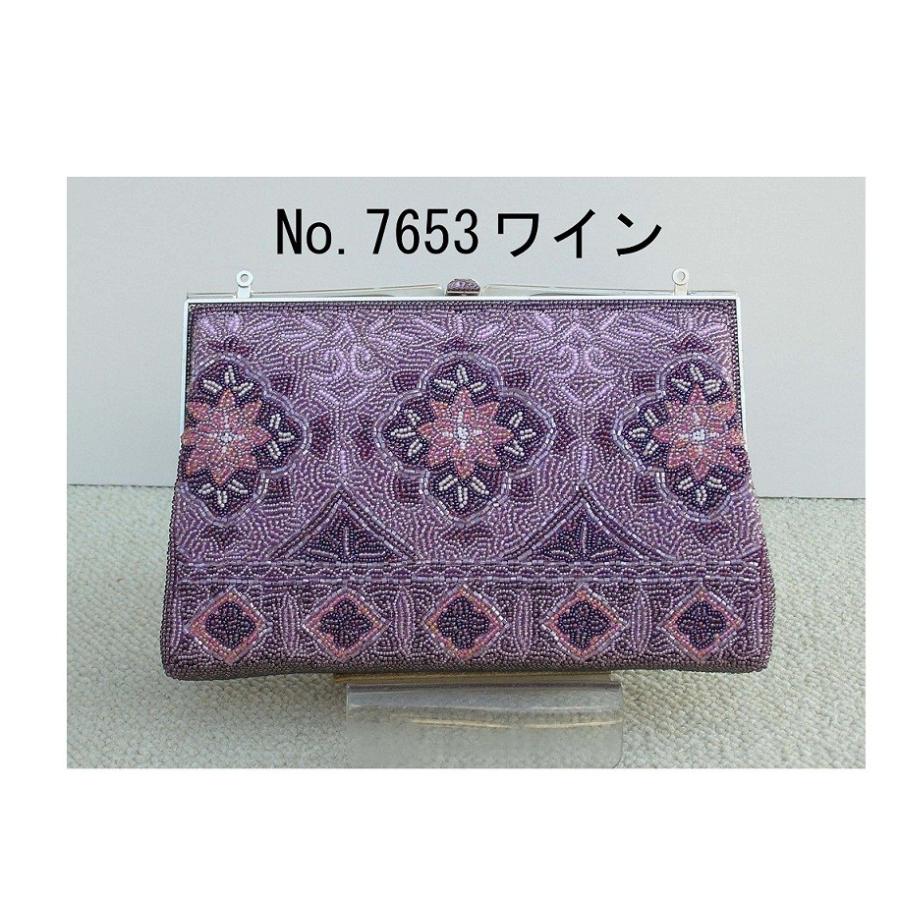 アンティク色ビーズ口金付きバッグ希少(在庫品限り）