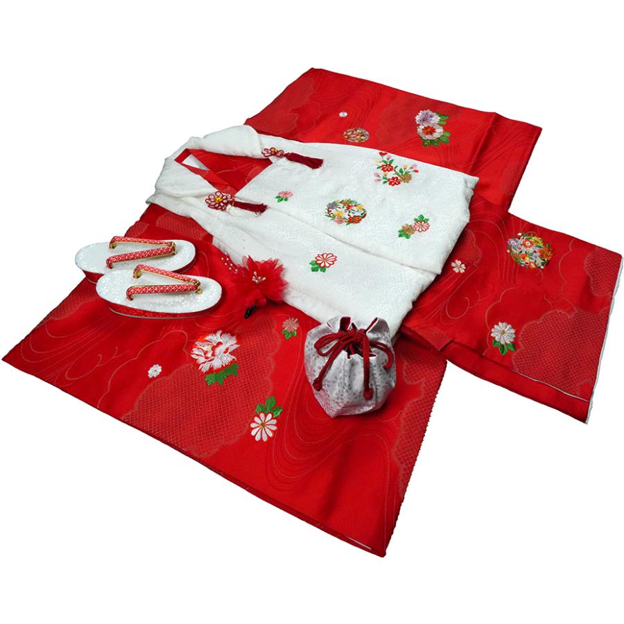 七五三 着物 3歳 女の子 正絹 刺繍入 被布セット 新品73jb3903