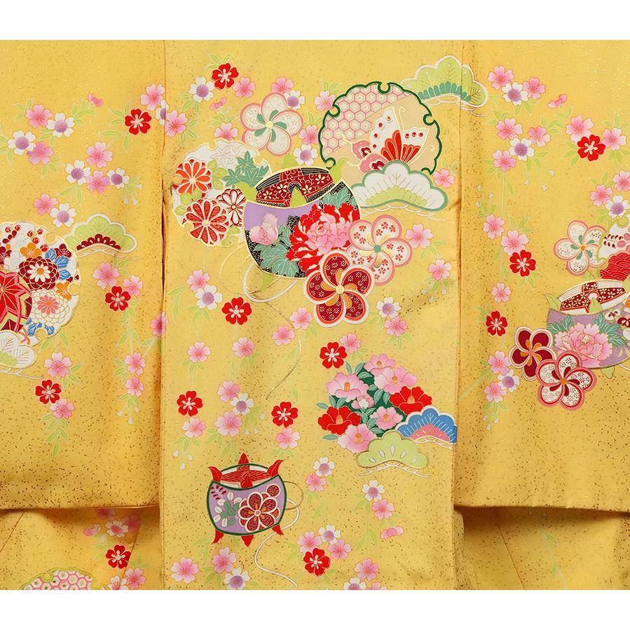 お宮参り 着物 女の子 祝着 初着 産着　正絹のしめ 黄色 新品j2035_1