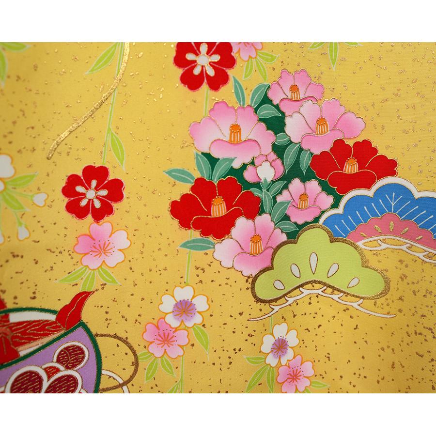 お宮参り 着物 女の子 祝着 初着 産着 正絹のしめ 黄色 新品j2035