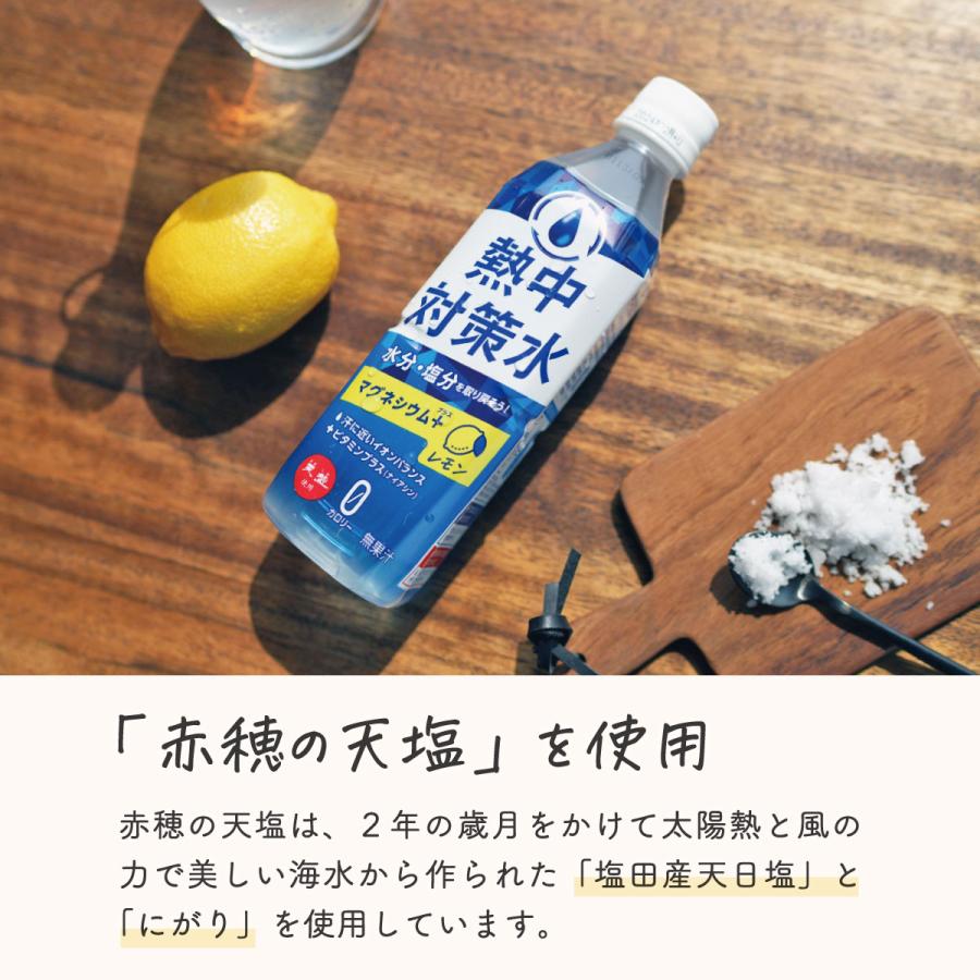 熱中対策水 レモン味 500ml 30ケース(720本) 送料無料 海洋深層水 赤穂化成 天塩 部活動 現場作業 子供 スポーツ 塩分補給 カロリーゼロ 国産 夏バテ防止｜akol2｜05