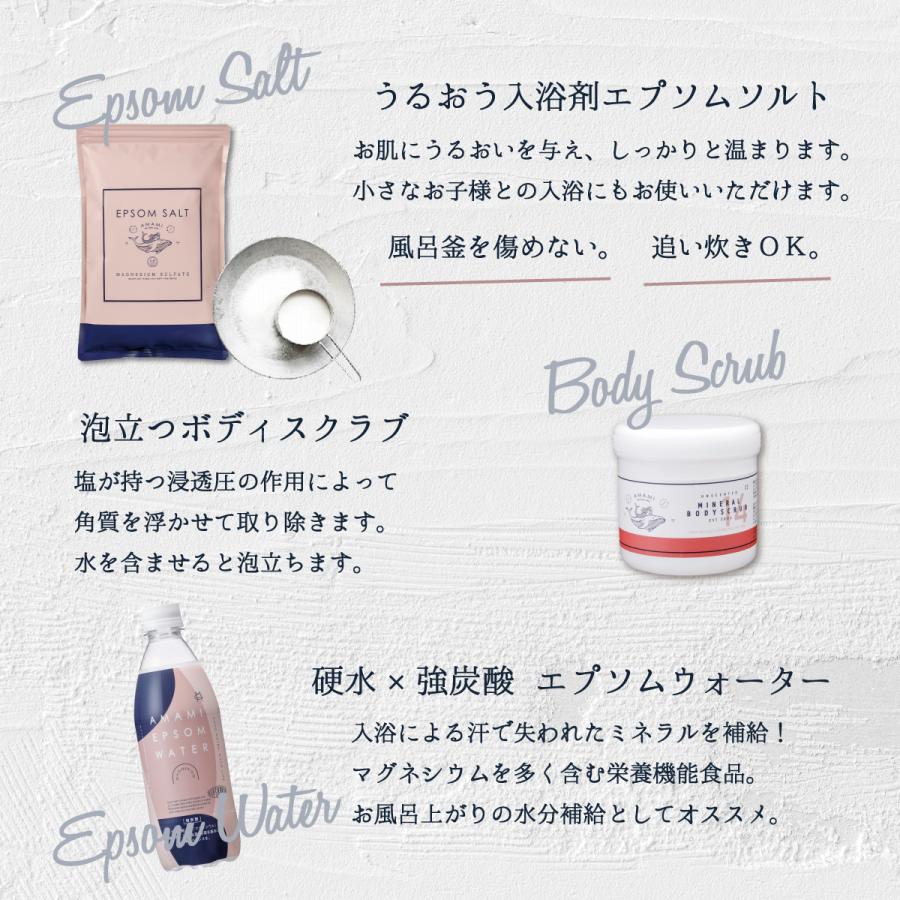 ボディスクラブ セット ボディソープ エプソムソルト 炭酸水 巾着 360g