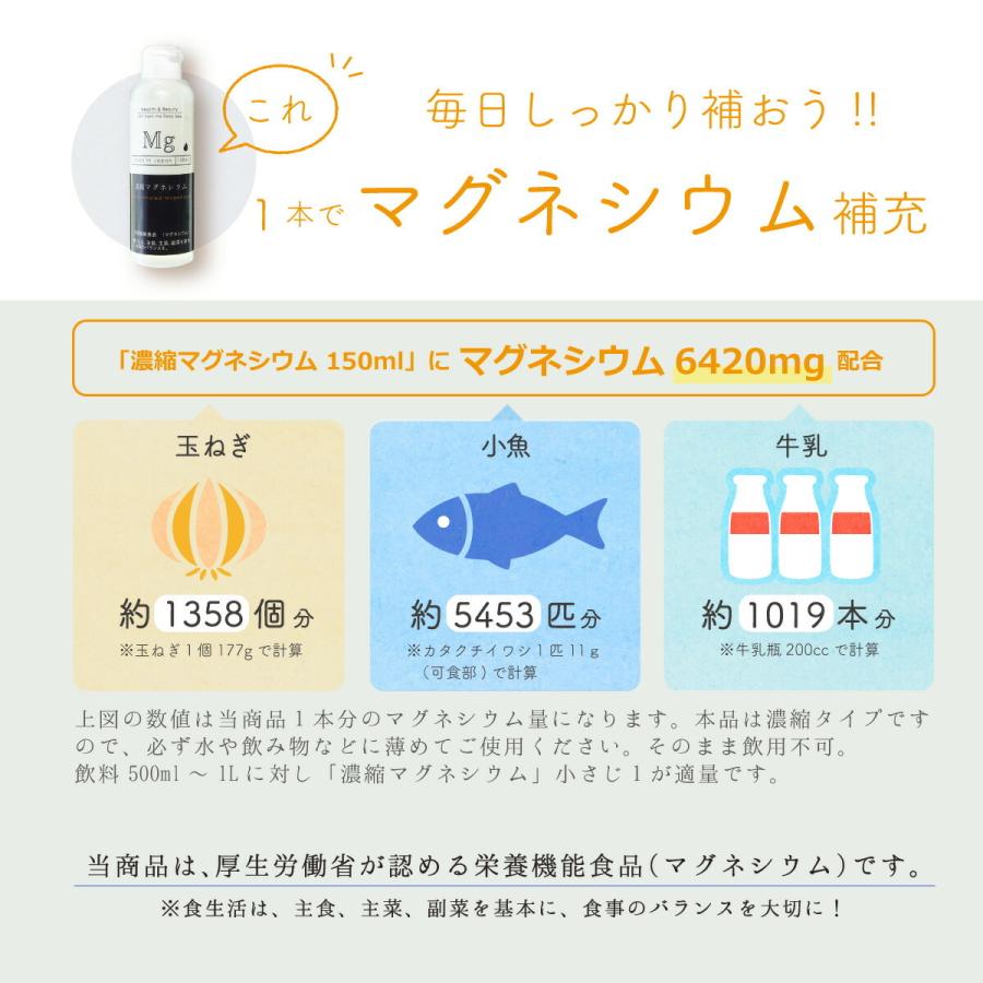 マグネシウム 濃縮マグネシウム 150ml 40本 赤穂化成 栄養機能食品 超高濃度マグネシウム 無添加 送料無料 液体 濃縮液 高濃度 国産 室戸海洋深層水100％ サプリ_6