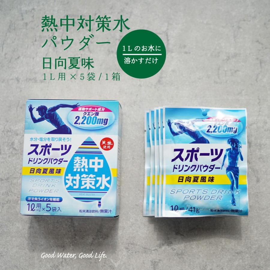 熱中対策水 スポーツドリンクパウダー 日向夏味 41g 20箱 100袋 粉末 部活動 現場作業 子供 小学生 中学生 高校生 スポーツ 塩分補給 汗をかいたらしっかり補給