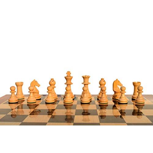 チェス帝国--B 210アンリ・シャベシリーズオリジナルチェスセットからの復刻ボックスウッド&アンティークダーク金メッキ3.625インチキング贅沢ウッドチェス