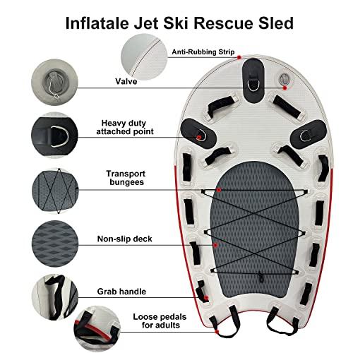 SAYOK大型インフレータブルレスキュースレッドフローティングマット、インフレータブルサーフィンボードインフレータブルジェットスキー救助ボード(71 x 41 スポーツ コンプレッションウエア トップス