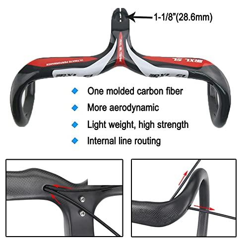 RXL SLカーボンロードバイク用ハンドルバーロードバイク用エアロハンドルバー一体型ロードバイク用カーボンハンドルバーおよびステム自転車用ハンドルバー超 mm RXL