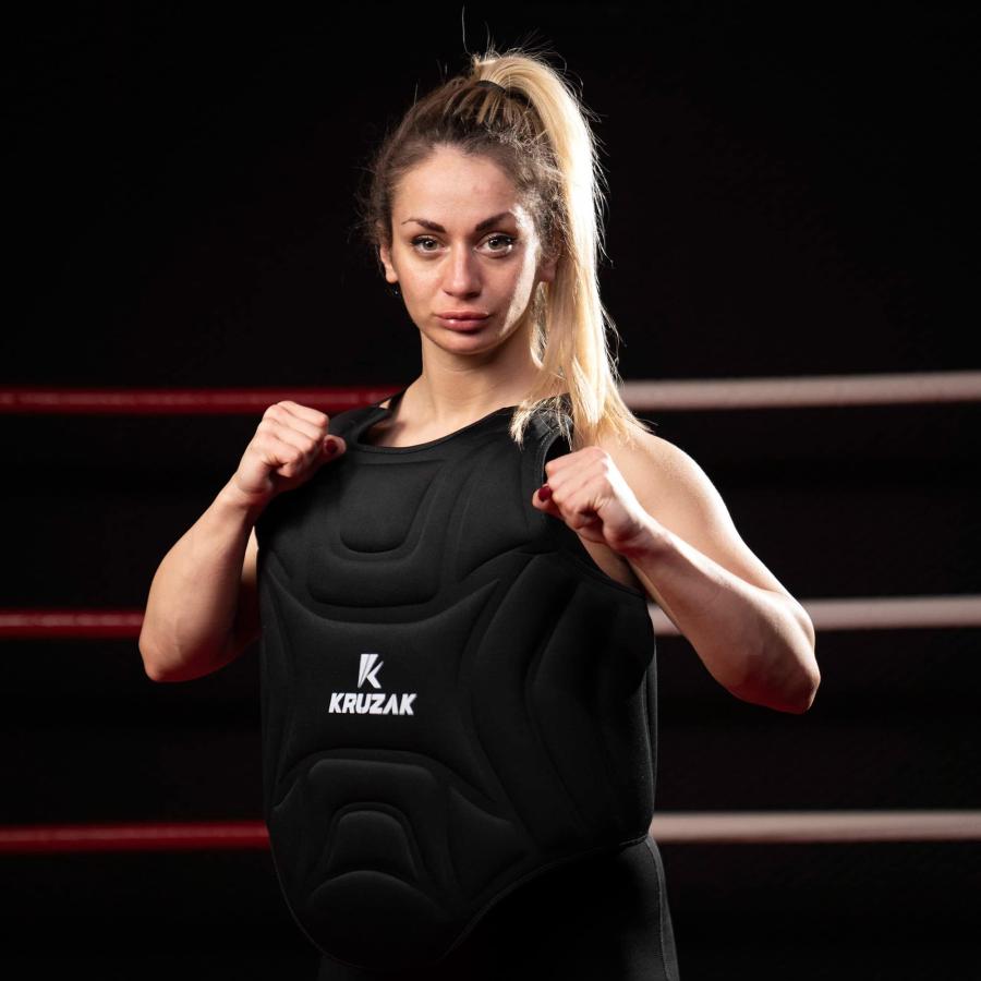 クルザックボクシングボディプロテクター-上半身と肋骨用の調整可能パッド入りチェストシールド-MMA、ムエタイ、キックボクシング、スパーリング、格闘技、 スポーツ コンプレッションウエア トップス M1444192028(12769円)