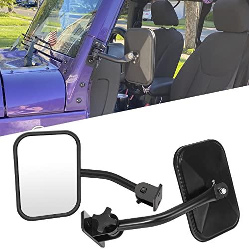ITOPUPドライバーとパッセンジャーサイドビューミラー19972017ジープラングラー用JKU JK CJ YJ TJドアミラー手動非加熱