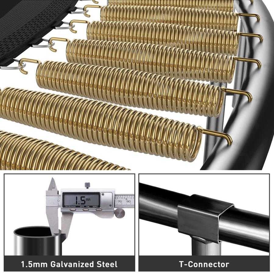 大人用ホーマタトランポリン1500 LBS重量容量14 FTギャップなしバスケットボールフープ付きレクリエーショナルトランポリン全面亜鉛メッキ防錆コーティング