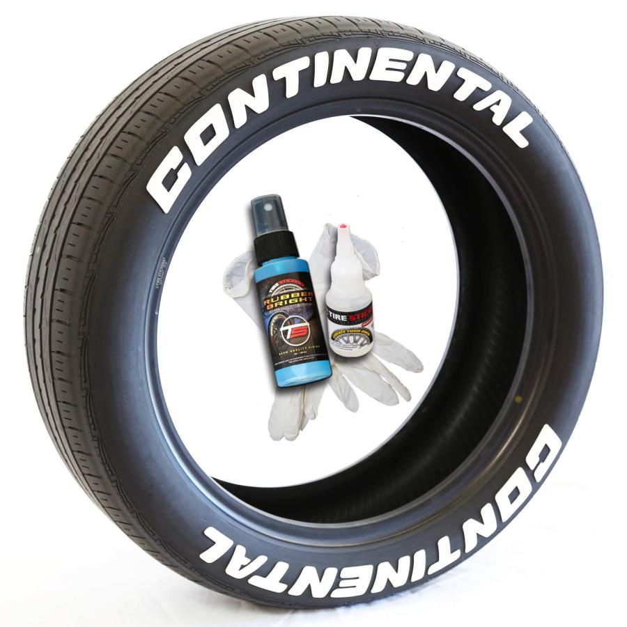売り純正品 タイヤステッカーContinental Tire Lettering Add-On Accessory-接着剤と2 ozタッチアップクリーナーで簡単DIY/19-21インチホイール/1.25インチ/ホワイト/8