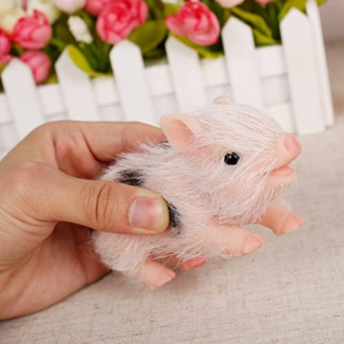 Fxvhojq 4.7 In Silicone Pig、アクセサリー付きミニシリコン豚人形玩具、ソフトリアリスティック動物人形、ミニ自然再生シリコン豚人形ギフト用フェイクペ Fxvhojq In Silicone Pig アクセサリー付きミニシリコン豚人形玩具 ソフトリアリスティック動物人形