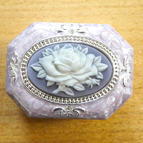 八角宝石箱オルゴール パープルバラカメオ パープル DY3361D 八角宝石箱オルゴール パープルバラカメオ パープル DY3361D
