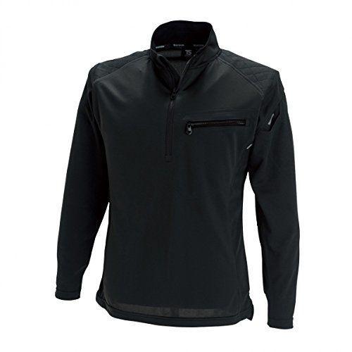TS DESIGN ワークニットロングシャツ(春夏用) 846305 ブラック×ブラック L ポロシャツ、Tシャツ