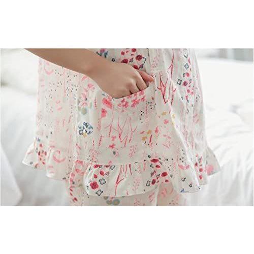 注文後の変更キャンセル返品 出産お祝い マタニティ パジャマ 長袖 長ズボン 2重ガーゼ 薄い 授乳服 前開き 花柄 授乳口付き ウエスト調節 妊婦服 入院準備 産前後 Cisama Sc Gov Br