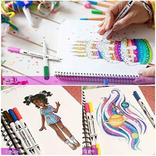 Ohuhu イラストペン 100色 ふで 極細 水彩毛筆 アートマーカーペン 水性ペン 水彩ペン 水性 鮮やか イラスト 手