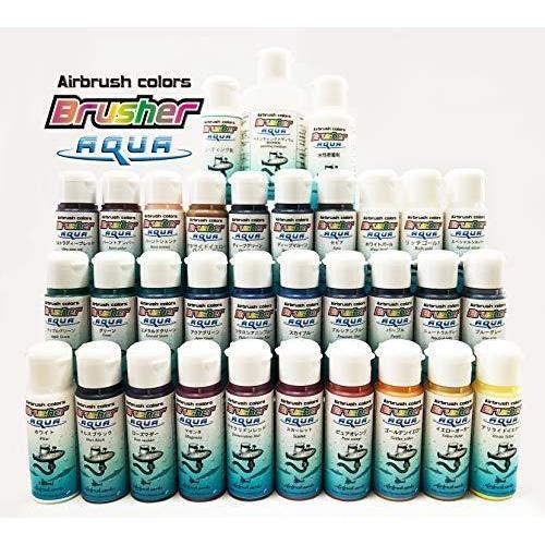 エアブラシ専用水性ウレタン塗料 Brusherアクア 30色フルセット ベースからトップコートまで全てが水性塗料シス A B07ytqkc Akozushop 通販 Yahoo ショッピング