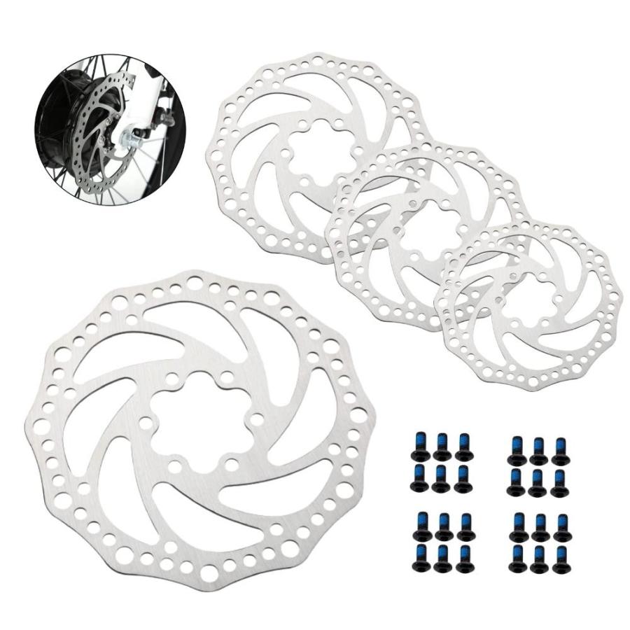Pack of 4 140mm Bike Disc Brake Rotors 24 Pcs Screws for Free Stainless