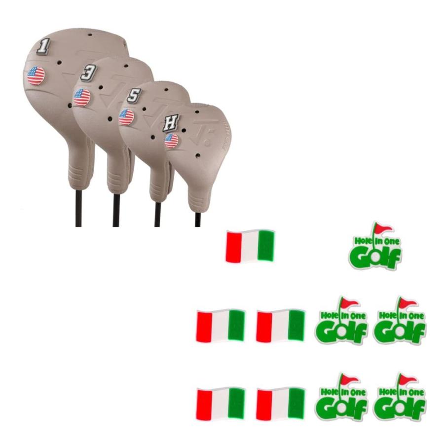 FRANKTECH Golf Club Covers 4pcs and 10pcs Mexico Flag Pins Plastic Golf