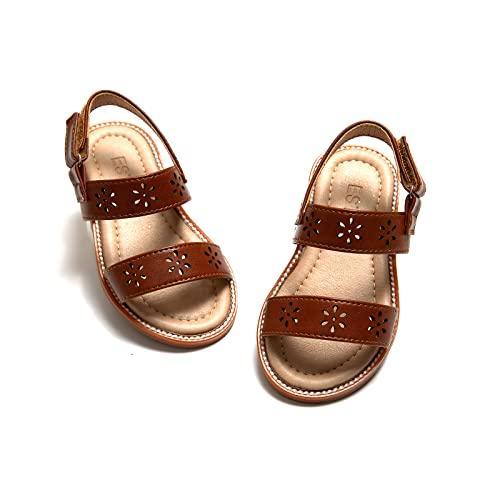Brown Girls Sandals Dress Shoes for Toddler/Little Kids Open Toe Easter Par YS0000047038588169
