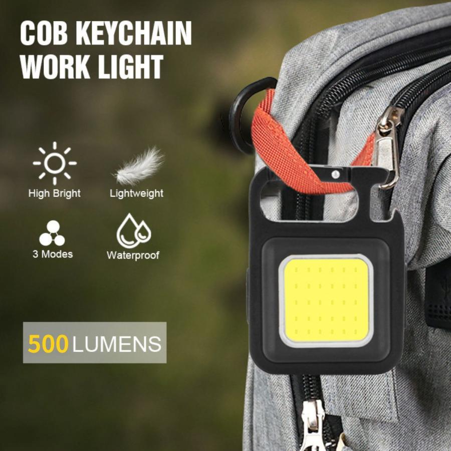 LEDライト 懐中電灯 ランタン LED投光器 屋外 防水 充電式 COB USB 作業 小型 ミニ アウトドア 可動スタンド キャンプ 照明 軽量 ワーク 防災 キーホルダー | ブランド登録なし | 10