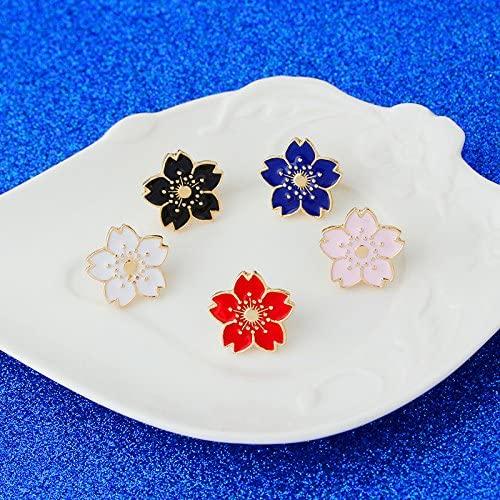 桜 ピンバッジ 5色 セット : AKROS 懐中電灯 LEDライト キー 桜 ピンバッジ 5色 セット : AKROS 懐中電灯 LEDライト キー