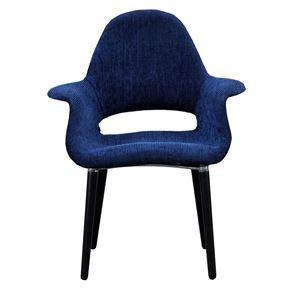 【2022春夏新色】 (リプロダクト品) オーガニックチェア/イームズチェア 張地：ファブリック生地 肘付き (本体：ブルー/脚：ブラック) その他椅子、スツール、座椅子