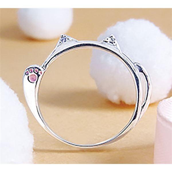 若者の大愛商品 ダイヤモンド招き猫リング/指輪 (11号) シルバー925 ダイヤモンド約0.02ct 日本製 占い、開運