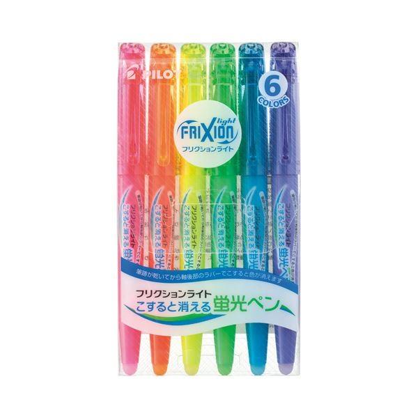(まとめ) パイロット 蛍光ペン フリクションライト6色(各色1本) SFL60SL6C 1パック (×10)