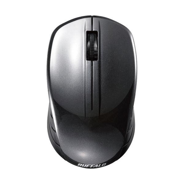(まとめ) バッファロー 無線 BlueLED3ボタン スタンダードマウス ブラック BSMBW107BK 1個 (×10)