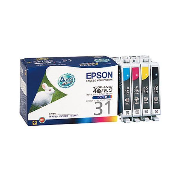 格安SALEスタート！ エプソン(EPSON)用 (まとめ) エプソン EPSON インクカートリッジ 4色パック IC4CL31  1箱(4個：各色1個) (×10) スマホ、タブレット、パソコン