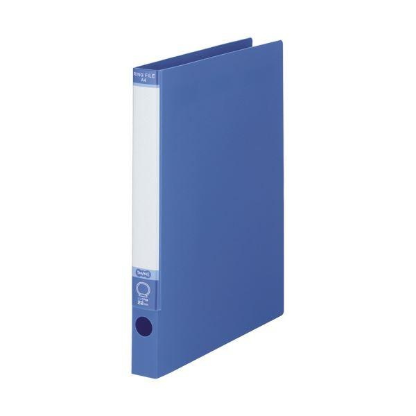 (まとめ)TANOSEE ワンタッチ開閉Oリングファイル A4タテ 2穴 170枚収容 背幅30mm ブルー 1冊(×20)