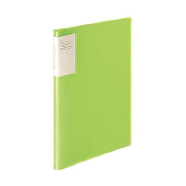 (まとめ)コクヨ クリヤーブック(キャリーオール)固定式・背ポケット A4タテ 20ポケット 背幅13mm 黄緑 ラ5001LG 1(6冊)(×5)