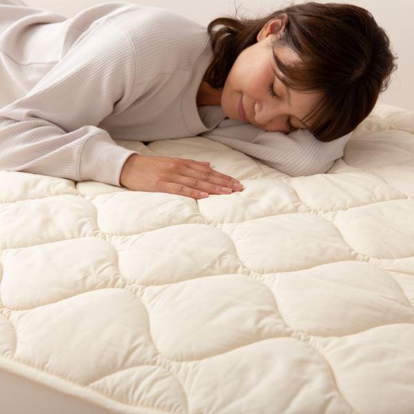 生産完了商品 ウールベッドパッド/敷きパッド 〔ワイドキング ベージュ