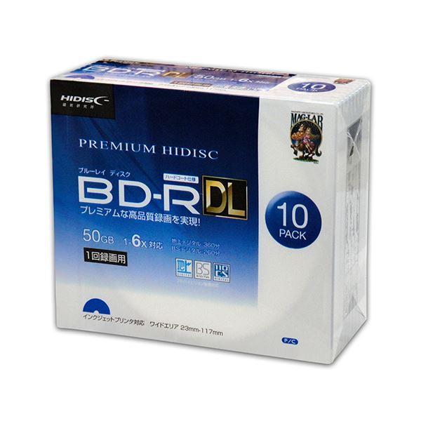 (まとめ)PREMIUM HIDISC BDR DL 1回録画 6倍速 50GB 10枚 スリムケース (×10個セット) HDVBR50RP10SCX10 その他録画用メディア