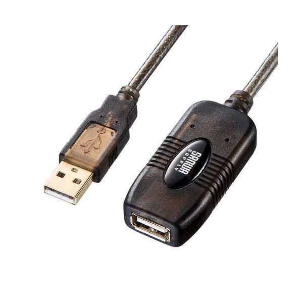 【超安い】  (まとめ) サンワサプライ 5m延長USBアクティブリピーターケーブル ブラック KBUSBR205N (×2) その他PCケーブル、コネクタ