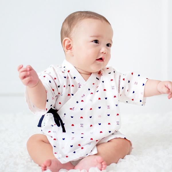赤ちゃんの城 甚平 日本製 二重ガーゼ 80 90 ベビー服 80〜90 ルーム