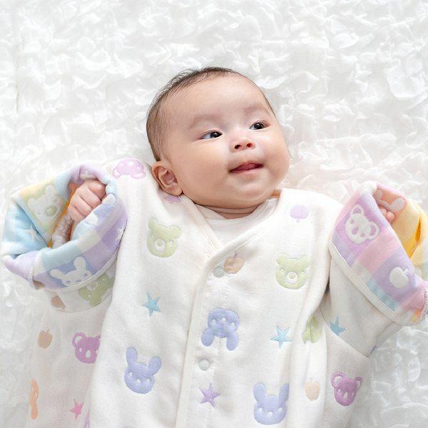 スリーパー 日本製 ガーゼスリーパー 袖付き ツーウェイスリーパー 六重ガーゼ カラフル 男の子 女の子 6重ガーゼ 出産祝い 春 夏 秋 冬 | 赤ちゃんの城 | 11