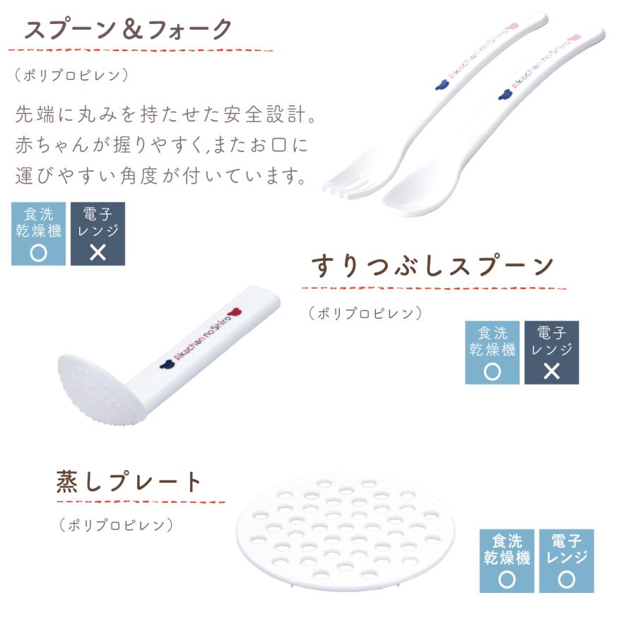 食器＆マグセット 日本製 ベビー食器　離乳食 調理セット マグ スパウト トリコロール シンプル ベビーギフト 贈り物 …の画像