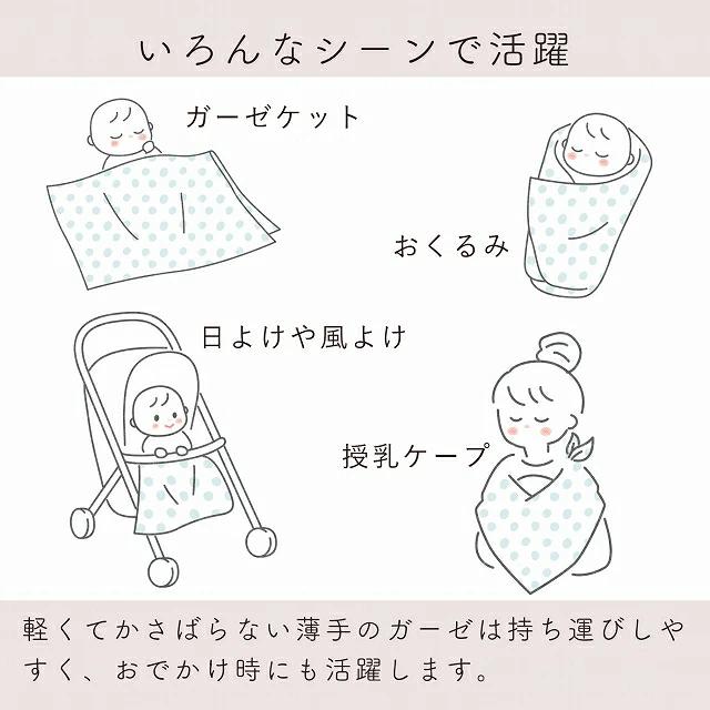 赤ちゃんの城 ガーゼおくるみ ガーゼケット リトルスター 110×110cm 二