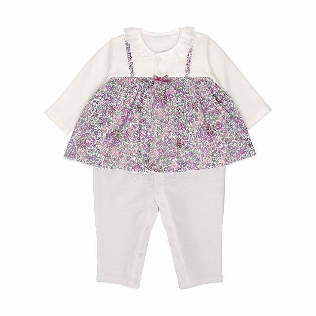 美品 現行品 familiar ロンパース カバーオール70 リバティ フリル 美品 現行品 familiar ロンパース カバーオール70 リバティ フリル
