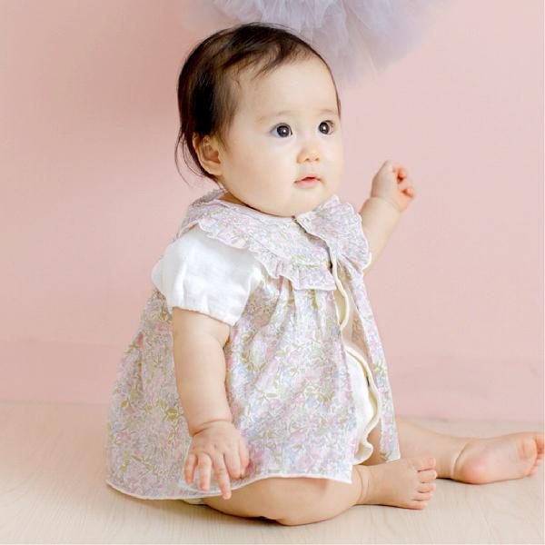 ロンパース 70 80 半袖 春 夏 日本製 出産準備 出産祝い ベビー服 リバティ 女の子 おしゃれ 子ども 子供 キッズの画像
