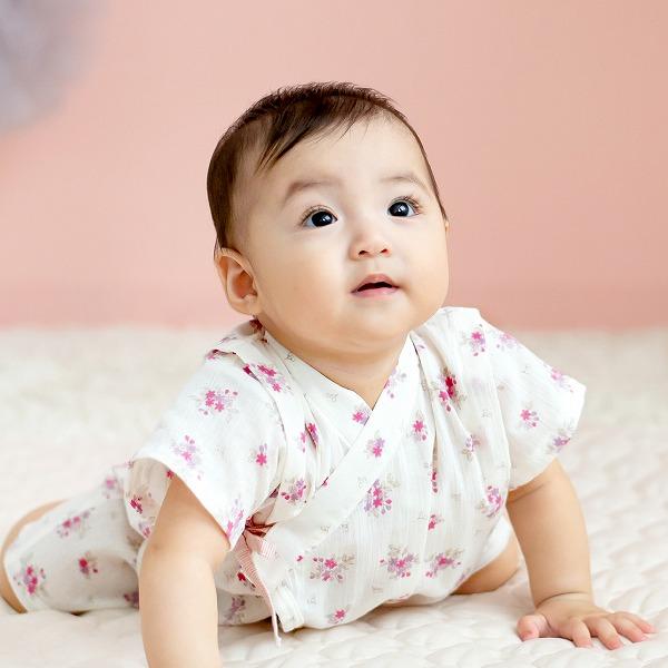 赤ちゃんの城 甚平 ロンパース 甚平オール 日本製 高島ちぢみ ベビー